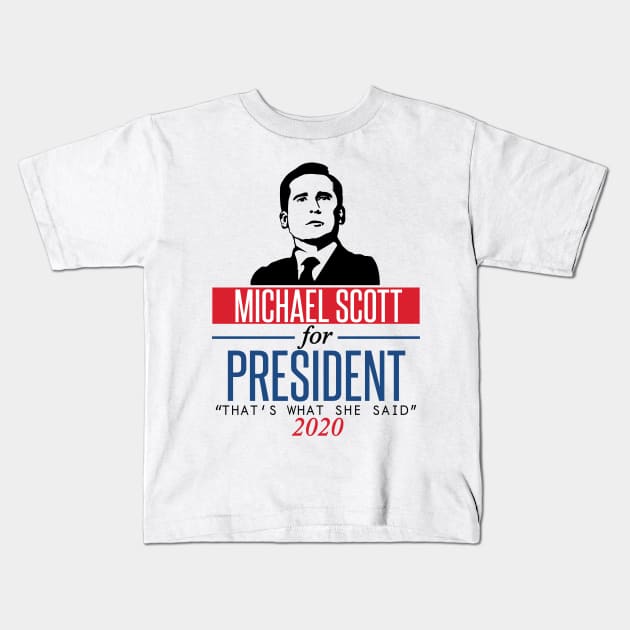 Michael Scott for President Kids T-Shirt by mariansar